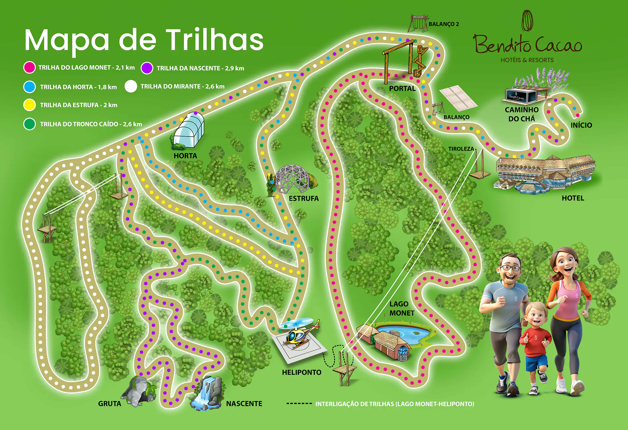 Mapa Trilhas com Rastreamento GPS – Bendito Cacau Resort & Spa  – Campos do Jordão